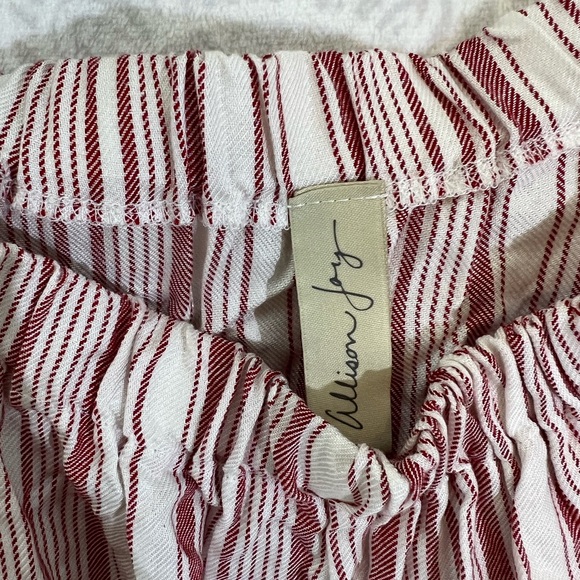 ALLISON JOY RED WHITE STRIPE OFF THE SHOULDER TOP XL 732 SHIRT BLOUSE PEASANT - Picture 8 of 11